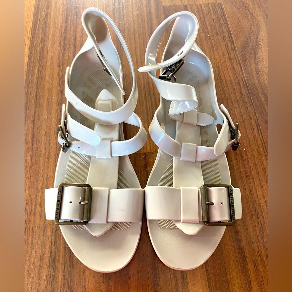 Burberry gladiator jelly sandals, beige/cream, size 38